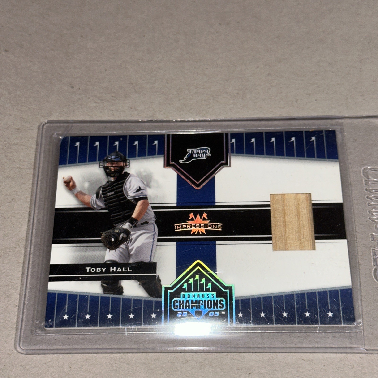 2005 Donruss Champions - Toby Hall #82 Impressions Materials (MEM)