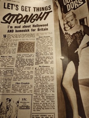 Sk245 Ephemera 1956 Article Diana Dors