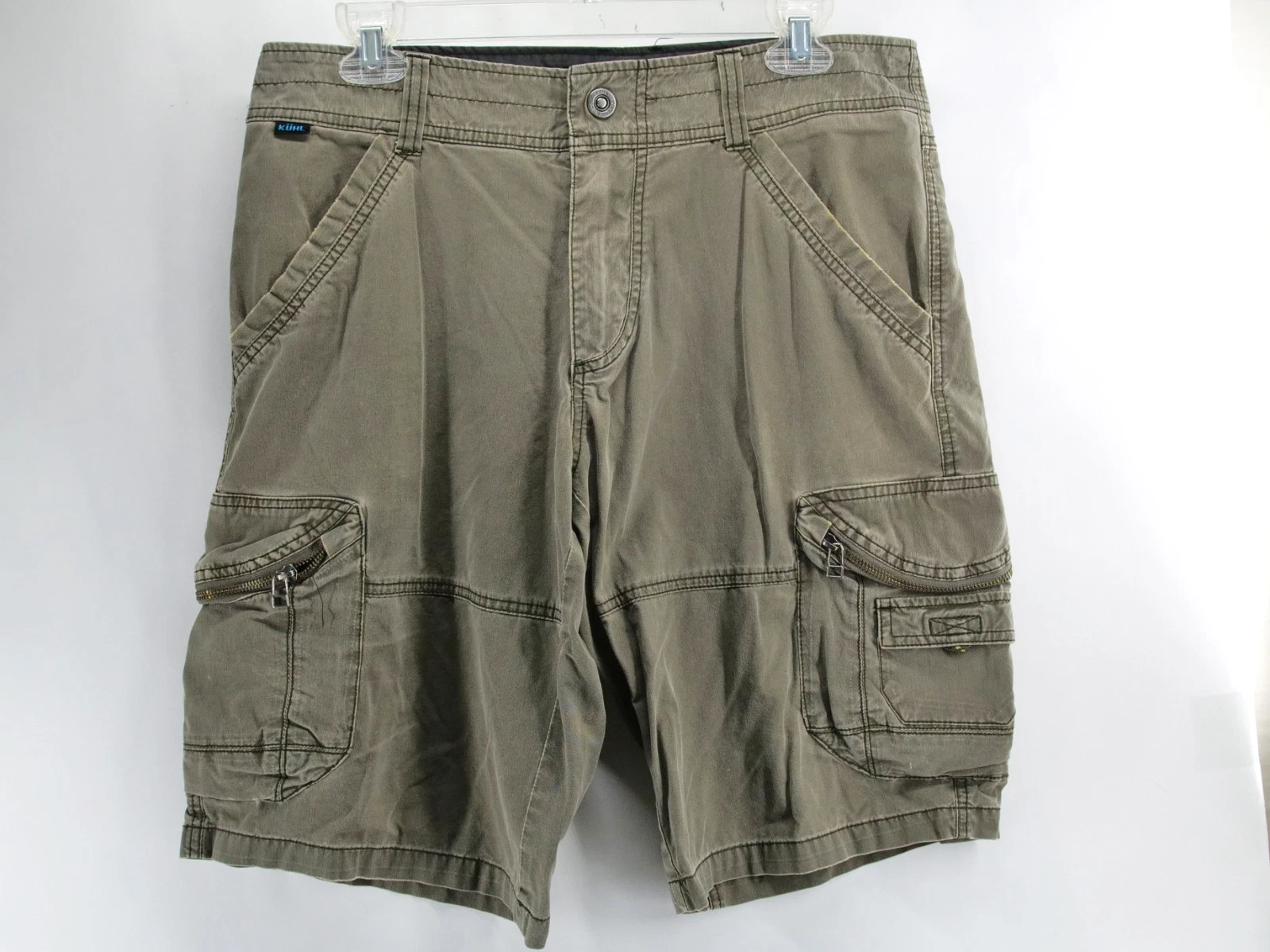 Kuhl Hiking Cargo Shorts Mens 32 11.5" Vintage Patina Dye Outdoor Multipockets