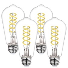 4pack Dimmable Led Edison Bulbs5000k Daylight White 6w Equivalent To 60w Vintage