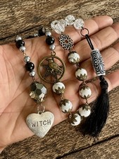 Hecate Dark Goddess Crow Rosary Wicca Pagan Witch Obsidian Howlite