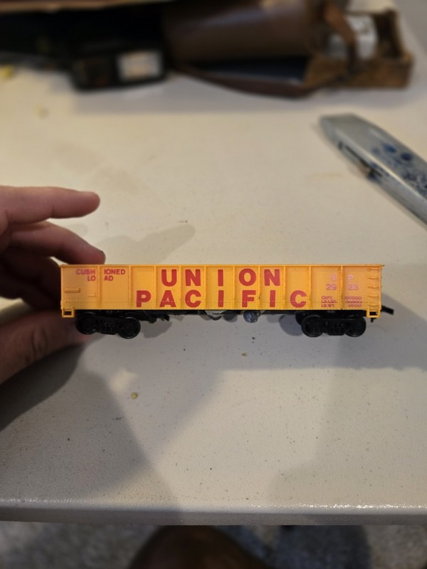 TYCO UNION PACIFIC HO SCALE GONDOLA NO. UP 2923 Yellow Vintage