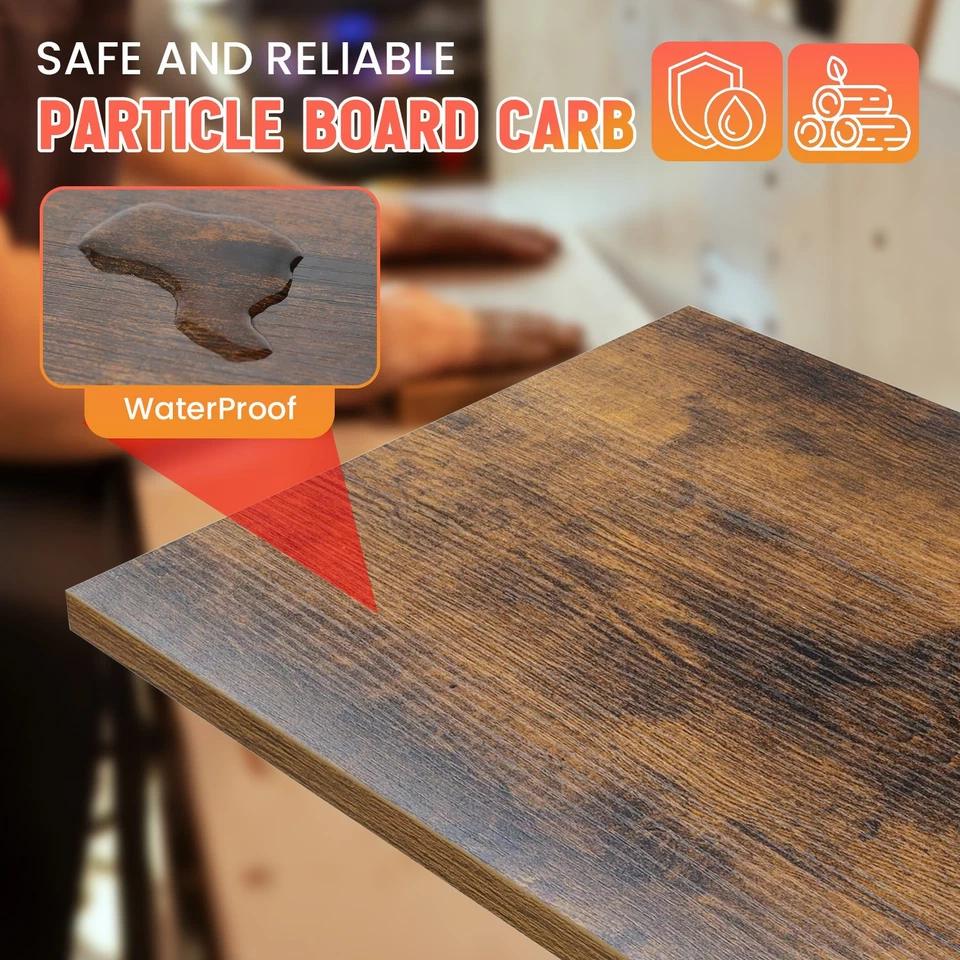 7 Tier Tree Bookshelf, Rustic Brown Floor Standing Bookcase with Storage Cabinet - Image 4 of 4