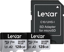Lexar 128GB 2-Pack Professional Silver Plus Micro SD Card, 128GB,