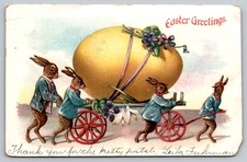 Postcard | Trenton, New Jersey Anthropomorphic Rabbits Easter Greetings Ca 1907