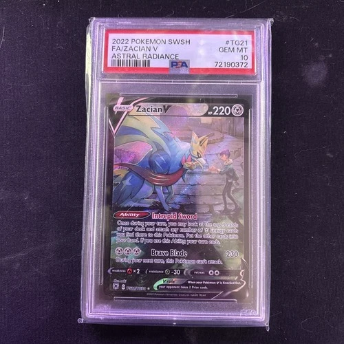2022 POKEMON SWORD & SHIELD ASTRAL RADIANCE #TG21 FULL ART/ZACIAN V PSA 10