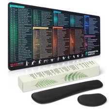 Excel Cheat Sheet Mouse Pad Set 3-Piece Large Ergonomic Desk Mat with Wrist...