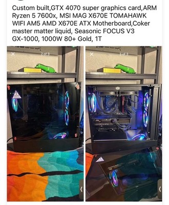 MSI Gaming Tower Black RGB NVIDIA RTX 4070 Super AMD Ryzen 5 Liquid Cooling