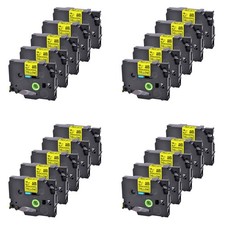 20PK Compatible with Brother PTouch Yellow Tape Strong Adhesive TZe TZ-S641 18mm