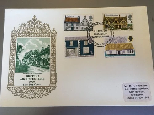 GB STAMPS RARE FIRST DAY COVER 1970 COTTAGES ABERAERON