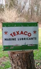 Texaco Marine Lube Gasoline Motor Oil vintage gas pump porcelain sign