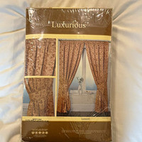 Rapport Home Jacquard Lined Pencil Pleat Curtains Tiebacks Beige 66x72