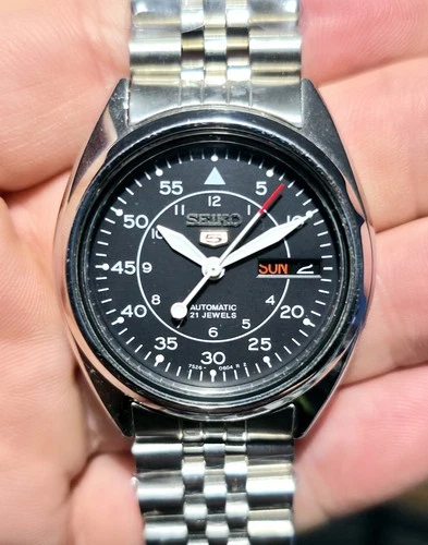 Vintage Seiko 5 Military Black Dial 7S26A Automatic Refurbished