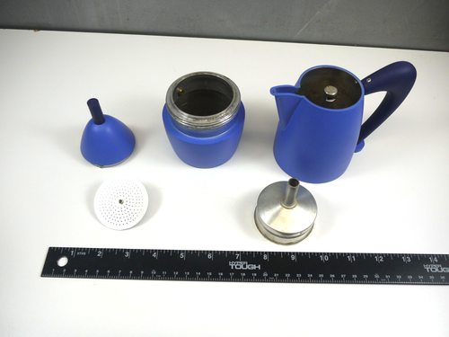 Carlo Giannini CHIKKA postmoderna MEMPHIS Blue Moka ESPRESSO Maker anni 80 Italia - Foto 11 di 13