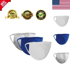 Reusable Cotton Face Masks, Breathable Triple-Layer Nonwoven Protection, Comf...