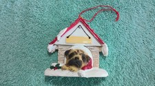 Pug Fawn Doghouse Ornament Hand Painted ES35355-31
