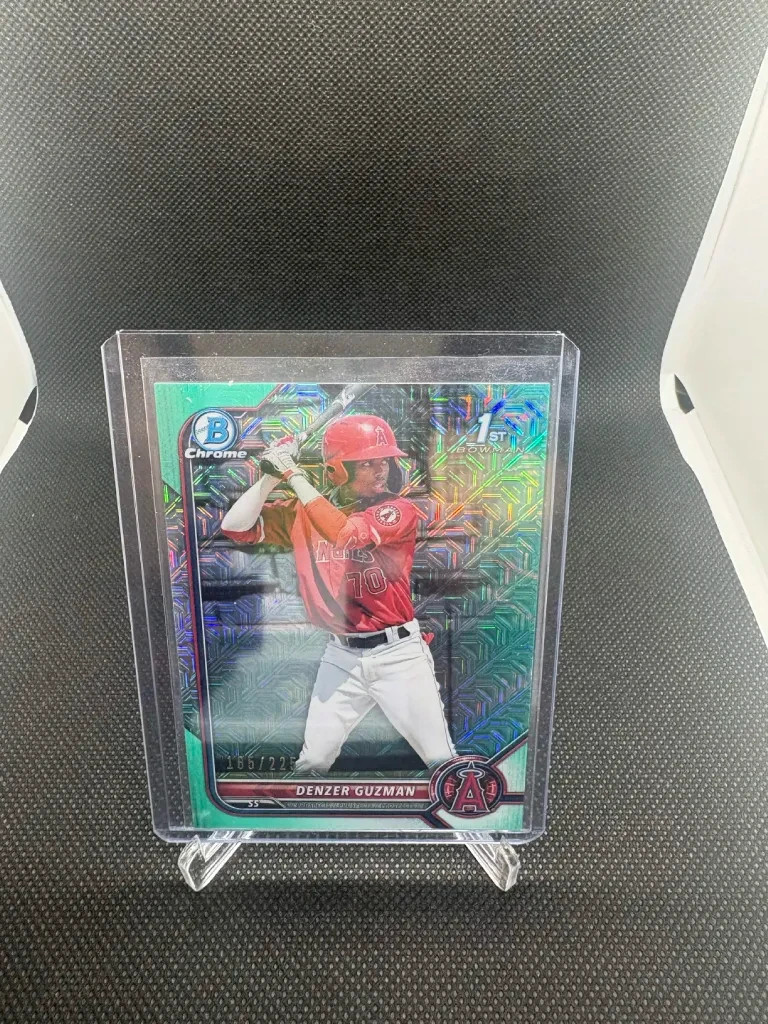2022 Bowman Chrome Mega Box Prospects Denzer Guzman Aqua Refractor 1st /225 #138