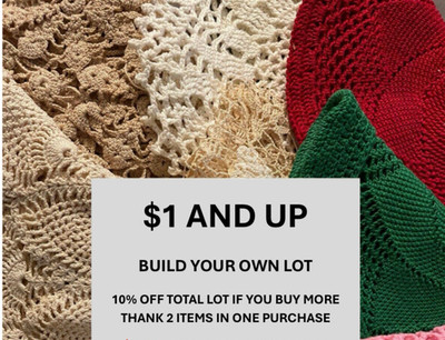 BUILD A LOT OF  CROCHET LACE DOILY  GRANNY GRANDMA CORE  $1  UP $6.99 TOTAL SHIP