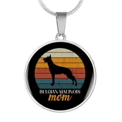 Belgian Malinois Mom  Circle Necklace Stainless Steel or 18k Gold 18-22''