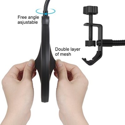 InnoGear Mikrofon Pop Filter schwenkbar mit doppellagigem Windschutz Schallschutz