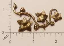 33233         Brass Oxidized Victorian Ivy Leaf Spray Jewelry Finding