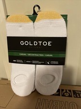 GOLD TOE Casual Moisture-Wicking No-Show Socks 6-Pack White NWT