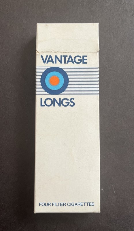 Vantage Longs Cigarette empty Complimentary packet box vintage American brand