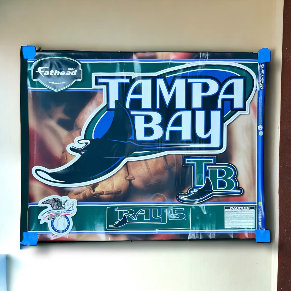 Calcomanía de pared grande real Fathead de béisbol Tampa Bay Devil Rays 28" x 50" pegatina 2007 Foto 2 de 4