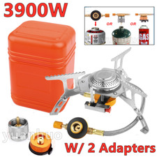 3900W Camping Gas Stove w/ Piezo Ignition, Burner, Case Portable Backpacking US