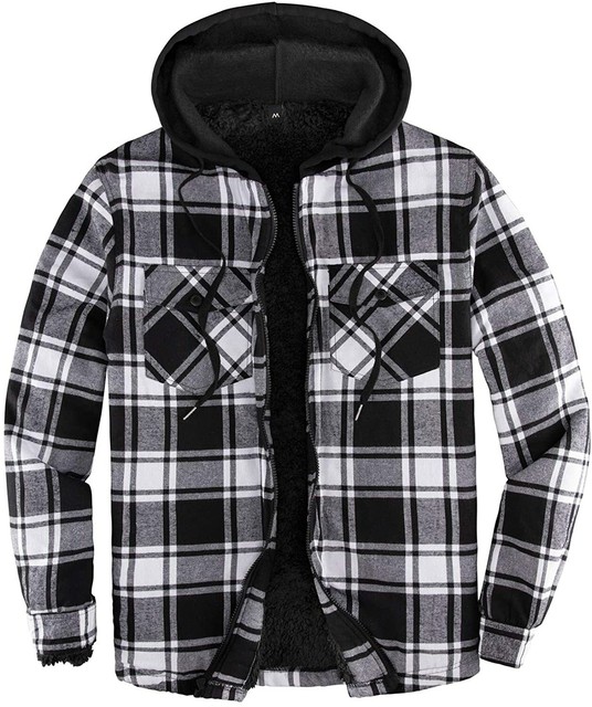 Removable Hood Gioberti Boys Flannel Jacket with Sherpa Lining