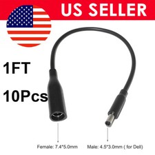 10x 1ft Power Charger Converter Adapter Cable 7.4mm To 4.5mm For dell Small Tips