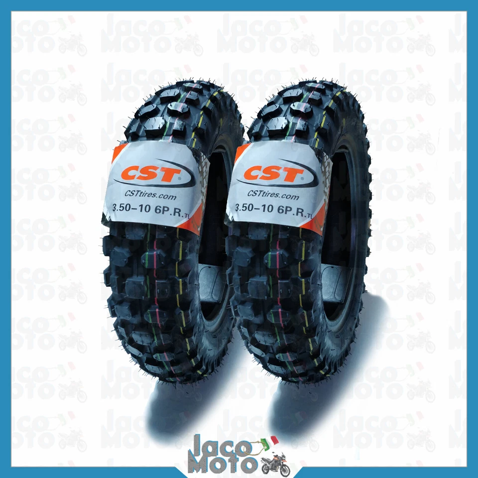 2 x Copertoni Gomme Pneumatici CST 3 50 10 Vespa PX PE 125 150 200 Tassellata