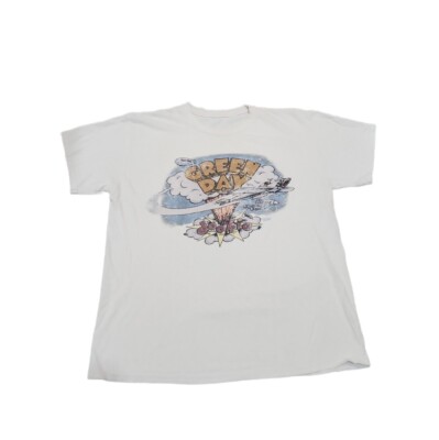 Vintage Green-Day T-Shirt Medium Green Dookie Tour Merch Graphic