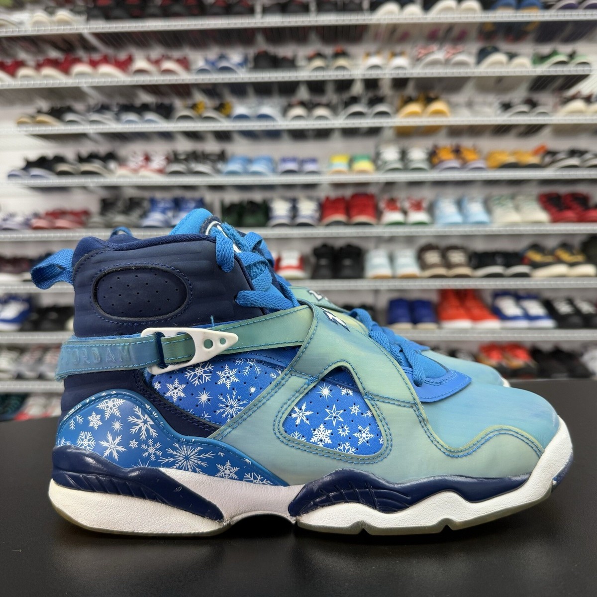 Nike Air Jordan 8 Retro Snow Blizzard GS 305368-400 Youth Size 6.5