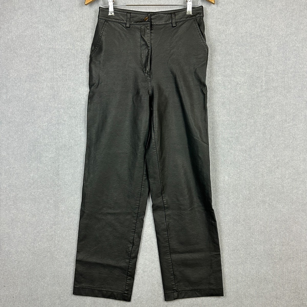 Glassons Pants Womens 10 W28xL29 Black Faux Leather Straight Leg