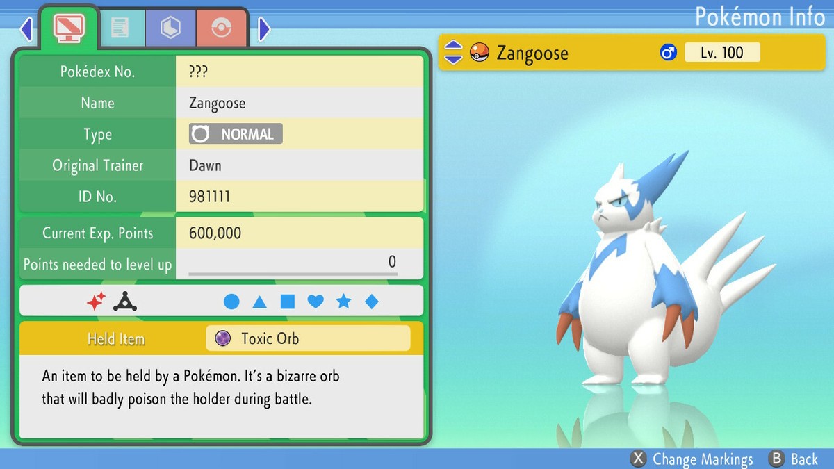 Shiny Zangoose 6IVs Pokemon BDSP | eBay