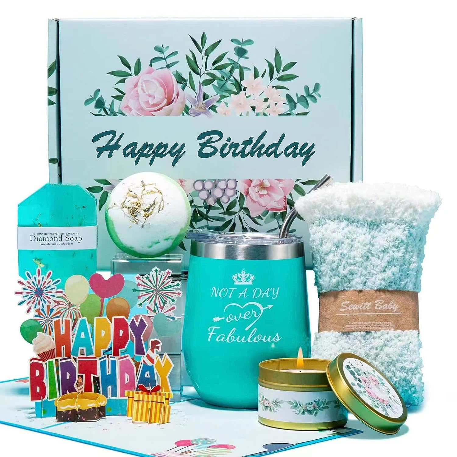 Happy Birthday Gifts for Women,Bath Relaxing Spa Gift Basket for Her, Mom, Siste