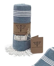 Smyrna Turkish Cotton Table Runner 15x72 inches - Navy