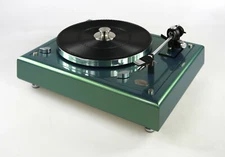 Restored Thorens TD160 Turntable Flight Green Metallic