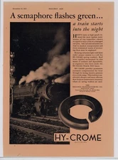 1930 Reliance Mfg. Ad: Hy-Chrome Spring Washers for Rail Lines - Massillon, OhiO