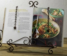 Antique Brown Metal Cookbook Stand