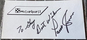PARNELLI JONES Personally Autographed Signed NASCAR Card INDY CAR RACING FreShip