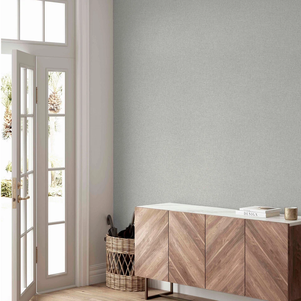 Texturizado Tela de Lino Papel Pintado 676006 Luz Gris Arthouse Decoración Pared - Imagen 4 de 4