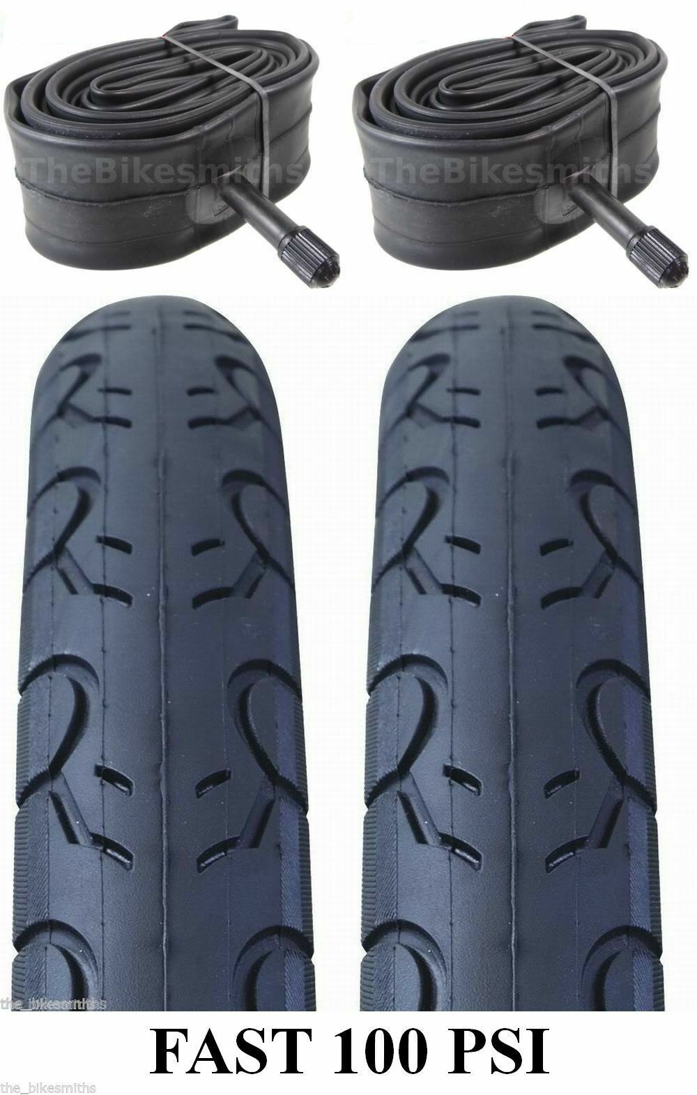 2-PACK MTB-City KIT KENDA KWEST 26" x 1.5" 100psi Fast Slick Bike Tires + TUBES