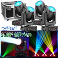 200W 18Prism LED Moving Head Light RGBW Gobo Beam Stage Lighting DJ Disco DMX