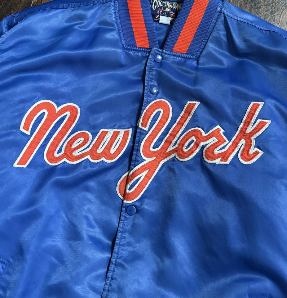 Majestic New York Mets Cooperstown Snap Jacket Blue Men's 3XL - Image 2 of 4