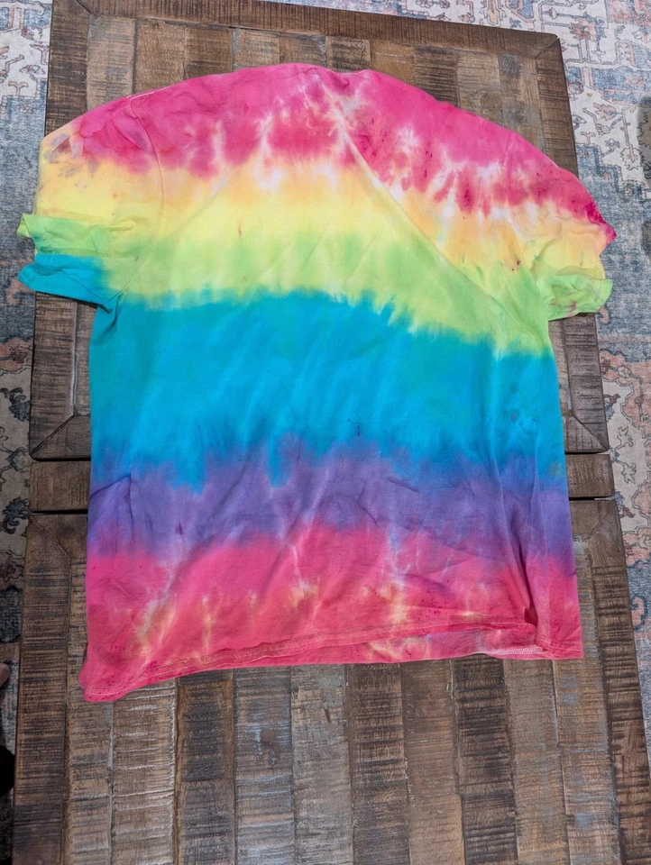 Camiseta unisex hecha a mano tie dye-colores vibrantes-LG- ¡preencogida y pre lavada! Foto 2 de 2