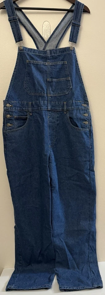 Mono de mezclilla Free People We The Free Ziggy talla M pierna recta azul clásico usado en excelente estado Foto 3 de 4