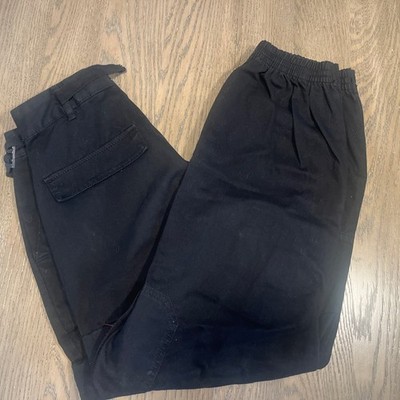 Pull & Bear Black Cotton Cargo Trousers Pants Size 4