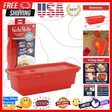 Microwave Pasta Cooker, Uncoated- The  Red- Quickly Cooks up to 4 Servings- N...